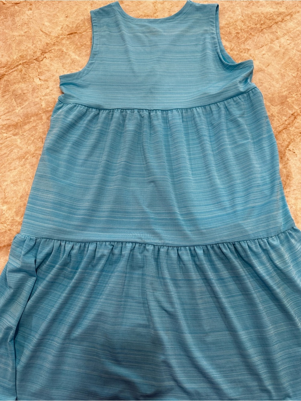 Lands' End Teal Blue Tiered Sleeveless Coverup